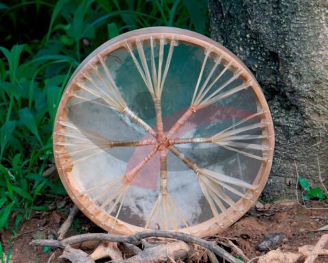 American Shamanic Native Drum Bison Natural Hide