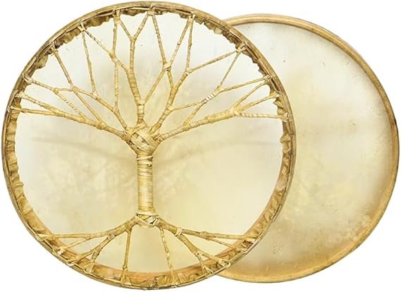 American Shamanic Bison Hide Drum - Cedar Wood Frame, Handmade