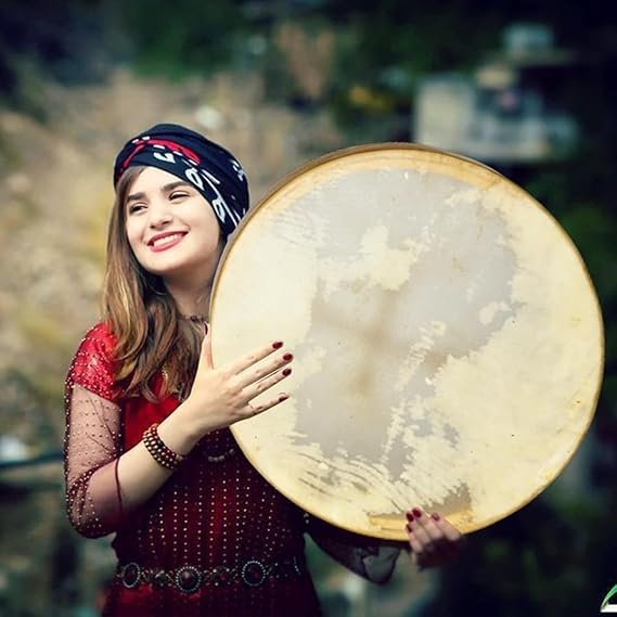 ARAW American Shamanic Bison Hide Drum, Cedar Wood Frame, Handmade,